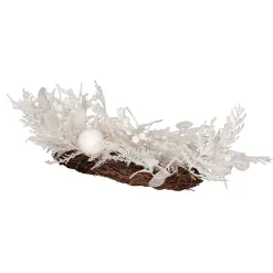 Kurt Adler 24-Inch Un-Lit Decorated White Rattan Wreath