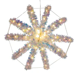 Kurt Adler 12-Inch Warm White Led Tinsel Foldable Sphere