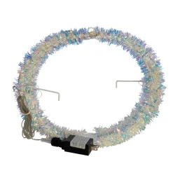Kurt Adler 12-Inch Warm White Led Tinsel Foldable Sphere
