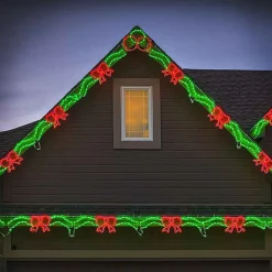 Led Bow/Ribbon Linkable Red/Green #Led-Br44Rg