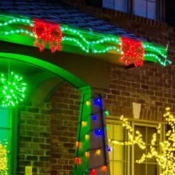 Led Bow/Ribbon Linkable Red/Green #Led-Br44Rg