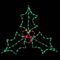 Led Holly Leaf With Berries #Led-Hb3 *Set Of 2*