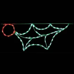 Led Linkable Holly Leaf With Berry #Led-Hb44 *Set Of 12*