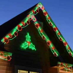 Led Ornament Ribbon Rg - Set Of 12- #Led-Ro44Rg