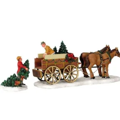 Lemax Village Collection Christmas Tree Wagon, Set Of 2 #43451