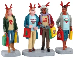 Lemax Village Collection Girls Christmas Shopping Trip, Set Of 3 Figurines #12026
