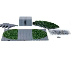Lemax Village Collection Plaza System (Grey, Round Grass) - 24 Pcs #64108
