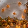 Orange Glass Fall Pumpkin Fairy Light String, Halloween Decor