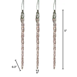 20-Pack, Real Spun Glass Hanging Icicle Ornaments (Set Of 3, 60Pc Total)