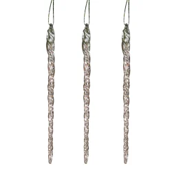 20-Pack, Real Spun Glass Hanging Icicle Ornaments (Set Of 3, 60Pc Total)