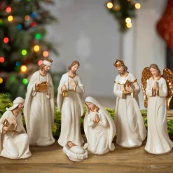 7 Piece Resin Traditional Religious Christmas Nativity Scene