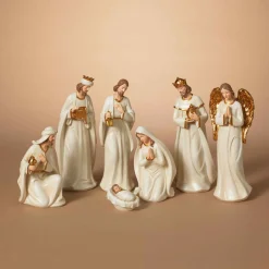 7 Piece Resin Traditional Religious Christmas Nativity Scene