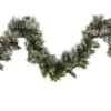 Puleo International 9Ft Flocked Schenectady Fir Garland In Clear #114-Scf-9/12C1