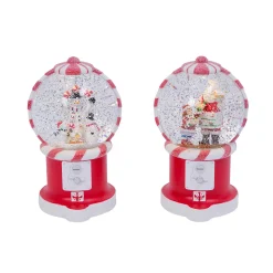Retro Christmas Holiday Water Globes, Lighted With Timer