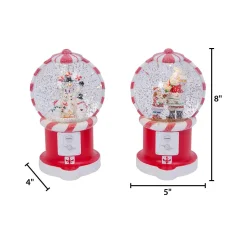Retro Christmas Holiday Water Globes, Lighted With Timer