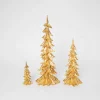 Set Of 3 Elegant Gold Christmas Trees