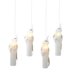 Set Of 4 Floating Halloween Ghost Candles With Remote, Timer