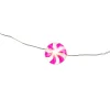 Set Of 3 10Ft L Battery Operated Acrylic Candy Cane Micro Led Light String, 30 Warm White Lights