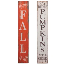 Set Of 2 47.25-Inch High Wood Harvest Porch Signs