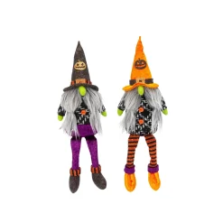 Set Of 2, 16-In Plush Halloween Gnome Shelf Sitter