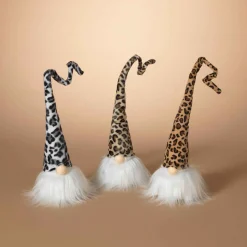 Set Of 3 Leopard Print Gnomes