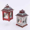 Set Of 2 Rustic Farmhouse Christmas Holiday Snowmen Lanterns