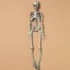 Set Of 2 Spooky Hanging Skeletons, Creepy Halloween Decor