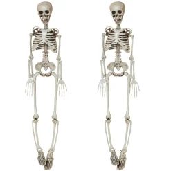 Set Of 2 Spooky Hanging Skeletons, Creepy Halloween Decor