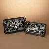 Set Of 2 Spooky Happy Halloween Trays, Trick Or Treat Decor