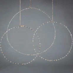 Set Of 3 Whimsical Rings, Warm White Battery Operated Led