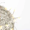 Set Of 3 White Modern Organic Vine Balls, Battery Operated Led