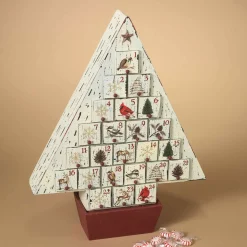 Shabby Chic Wooden Vintage Christmas Tree Advent Calendar