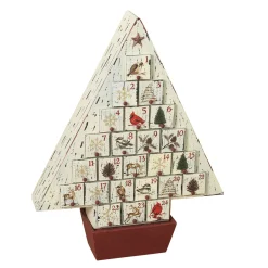 Shabby Chic Wooden Vintage Christmas Tree Advent Calendar