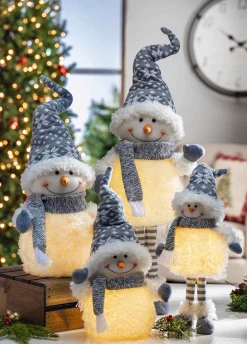Whimsical Christmas Lighted Standing Snowman Winter Figurine