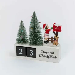 Wood Traditional Christmas Holiday Countdown Calendar Decor